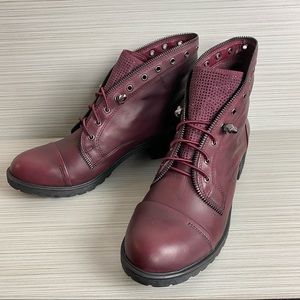 Gianni Bini Spiced Wine Distressed Leather Skull Crystal Boots ‘Fire-worx’ 11